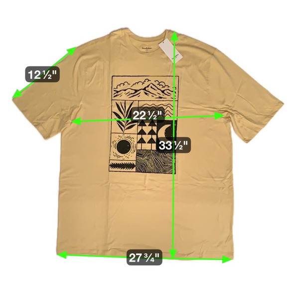 Men's Rustic Nature Yellow Gold Short Sleeve XXL Tall T-Shirt - Goodfellow & Co - Picture 6 of 6